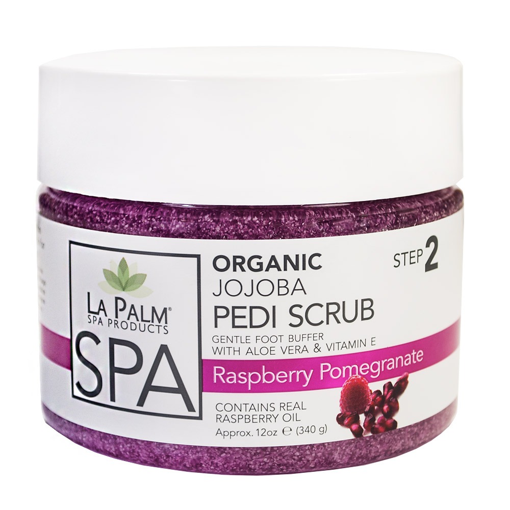 LA PALM Pedi-Gel Scrub, Raspberry Pomegranate - Гелевий скраб з екстрактом морських водоростей, 355 мл