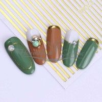 NAILS WORLD Наклейка гнучкі лінії – золото